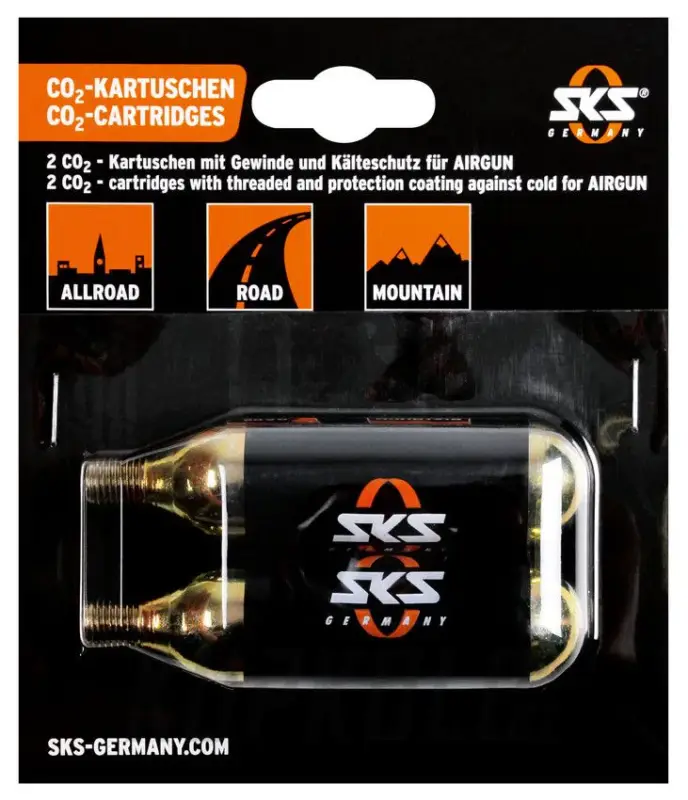 Autentický Sada 2 ks CO2 bombiček SKS pro Airbuster/Airgun 16g se závitem