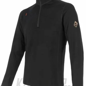 Super Cena Sensor Merino Wool UPPER pánská mikina, kr.zip - černá