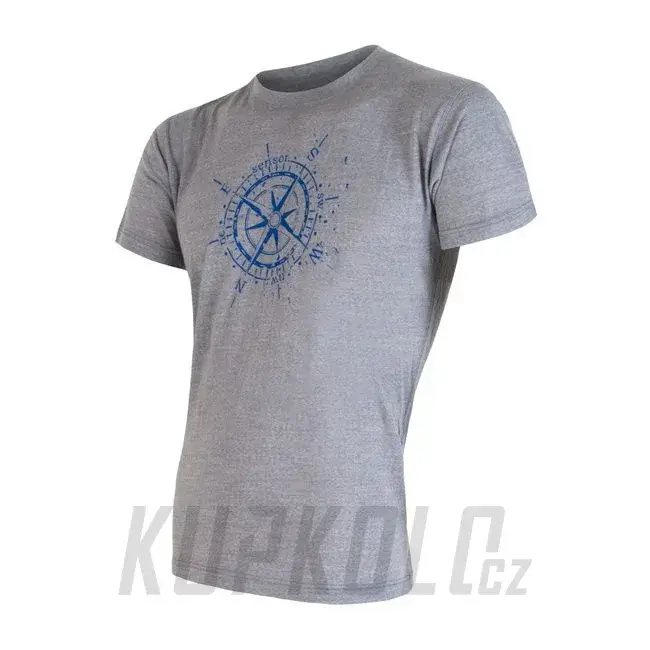 Výhodná Nabídka Pánské triko Sensor Merino Wool PT Kompas, krátký rukáv - šedá