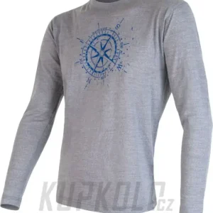 Pánské triko Sensor Merino Wool PT Compass, dlouhý rukáv - šedá Zlevněný
