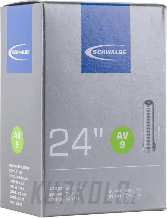 Nejlepší Cena Dětská duše Schwalbe AV9 - auto ventilek 24x1,1-1,75 507x28-47