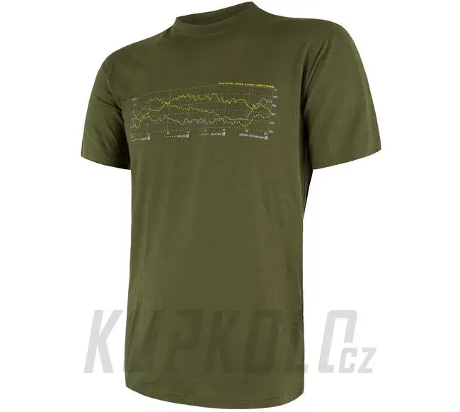 Pánské triko Sensor Merino Wool PT Track, krátký rukáv - safari Nejprodávanější