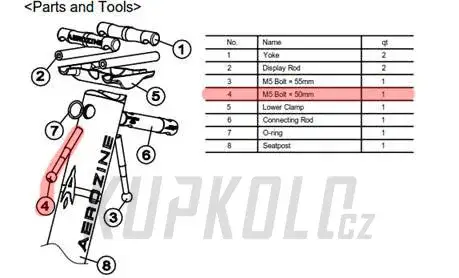 Šroub do Sedlovky Aerozine XP1.0 M5x50 Nakupujte Hned