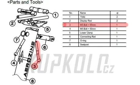 Expresní Doručení Šroub do Sedlovky Aerozine XP1.0 M5x55