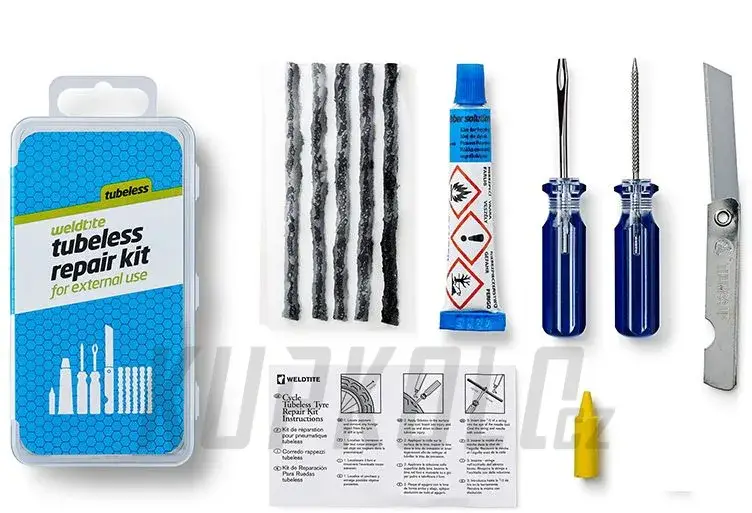 Autentický Sada opravná Weldtite Tubeless pro bezdušové pláště - sada