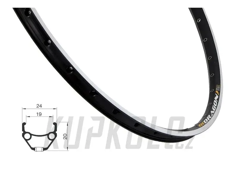 24" ráfek REMERX DRAGON 507x19, černý Nízká Cena