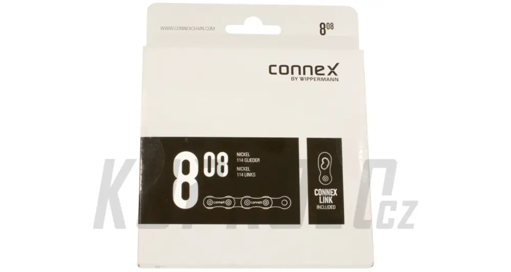 Řetěz Connex, 808, 8s, 114 článků, stříbrný, včetně spojky Super Cena