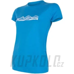 Cenový Hit Dámské triko Sensor Merino Wool PT Mountains, krátký rukáv - modrá