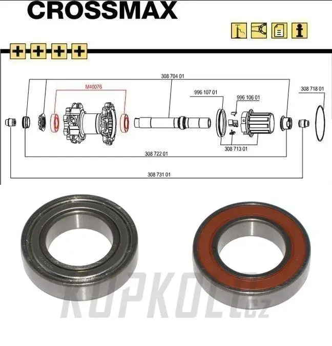 Ověřený Ložiska Mavic BEARINGS 17x30x7 6903 x 2 (M40076)