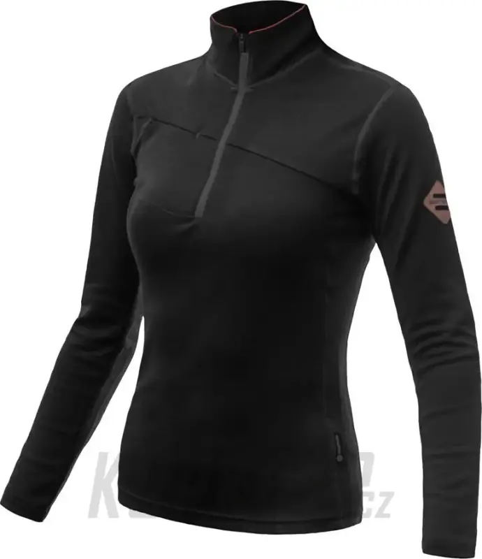 Dámská mikina Sensor Merino Wool UPPER, kr.zip - černá Ihned K Objednání