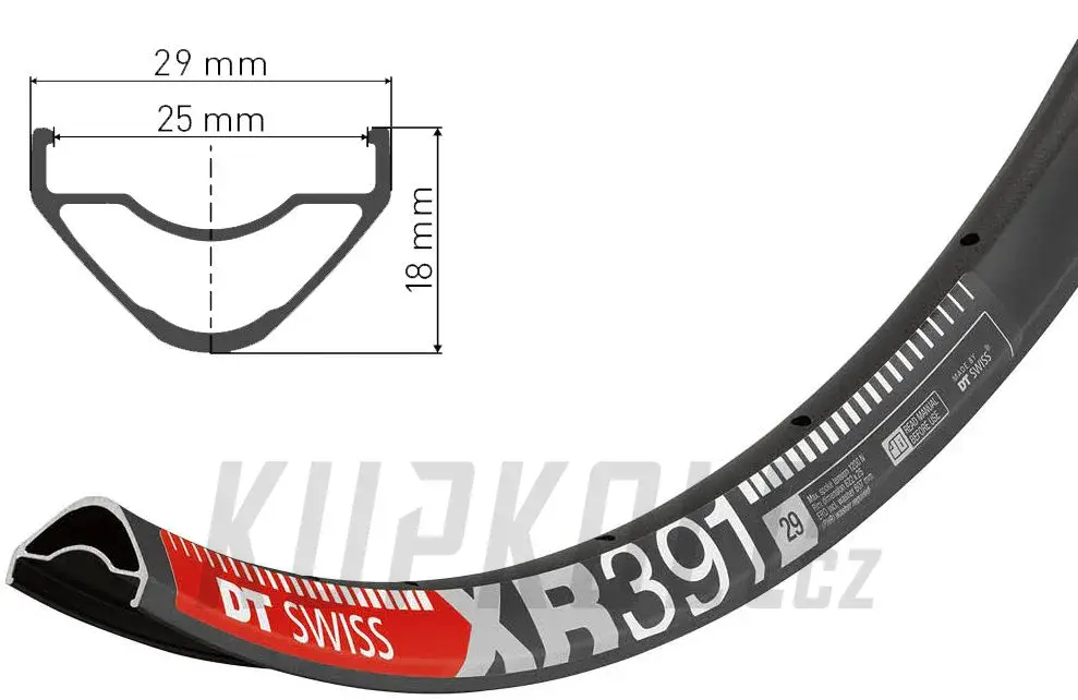 29" MTB XC ráfek DT Swiss XR 391, 622x25 Nejprodávanější