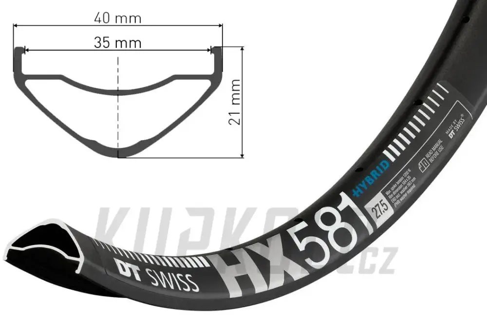 Víkendová Akce 27,5" MTB ráfek DT Swiss HX 581, 584x35