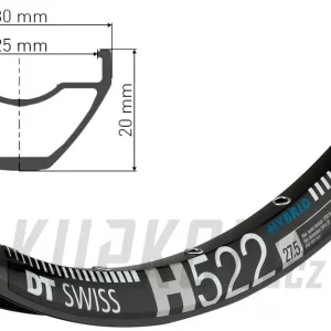 27,5" MTB ráfek DT Swiss H 522, 584x25 Nejprodávanější