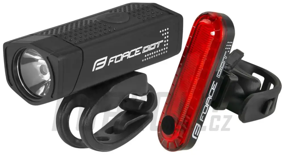 Sada FORCE DOT USB přední světlo + zadní blikačka Cenová Bomba