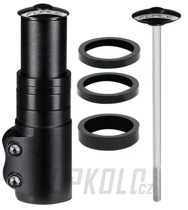 Redukce Force nástavec vidlice 1 1/8''Al, 116mm, černý Jen Po Omezenou Doba