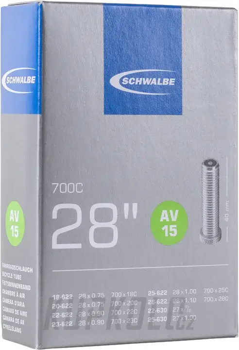 Vysoce Kvalitní Duše silniční Schwalbe AV15, 700x18-28, autoventil