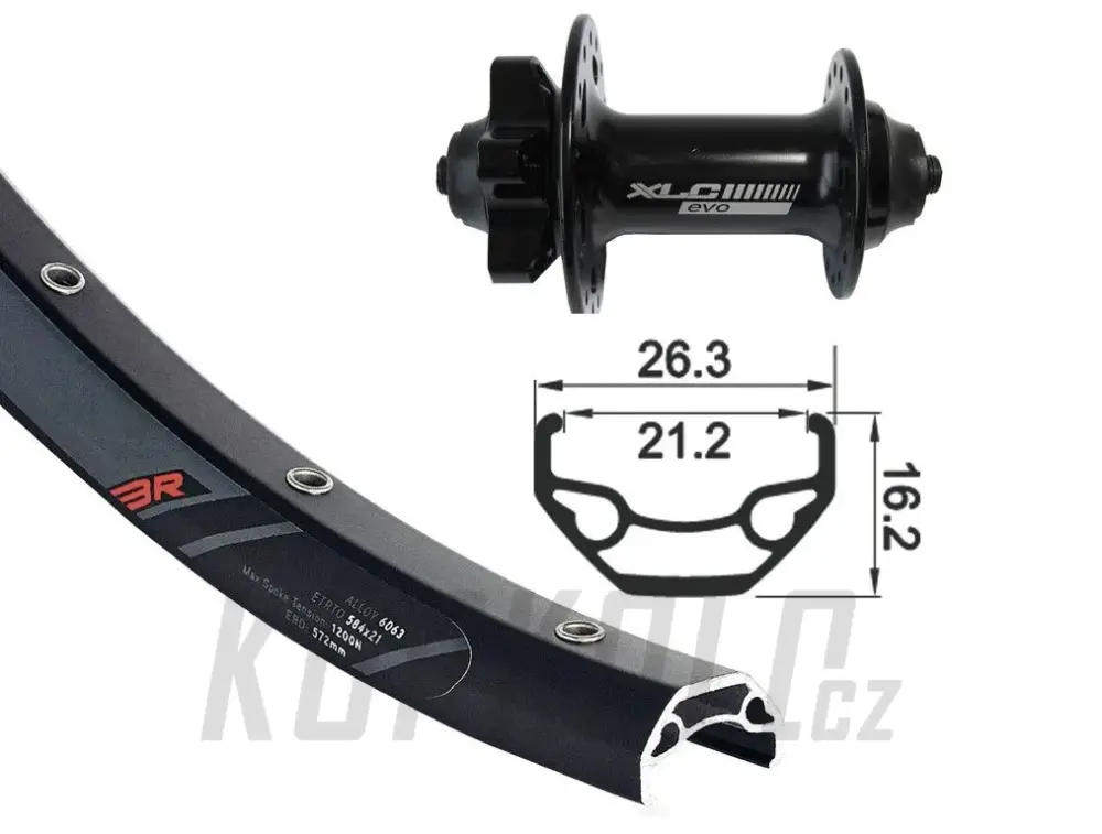 Značkový 26" kolo XLC Rodi Black Rock DISK , 559x21, 6d, 32d