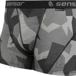 Aktuální Pánské trenky Sensor Merino Impress, černá camo