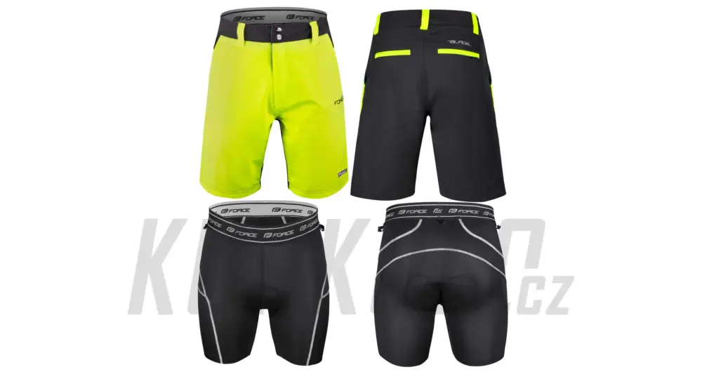 Odeslání Ihned Kraťasy Force BLADE MTB s odnímatelnou vložkou - černo-fluo