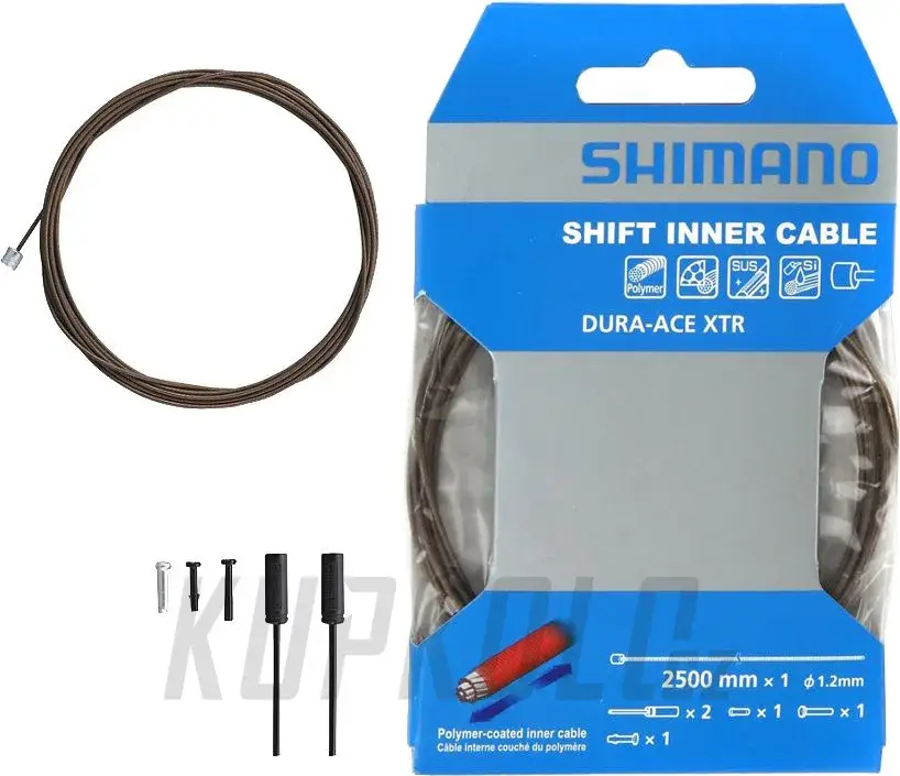 Řadící lanko SHIMANO s polymerovým povlakem vč. koncovek Sleva
