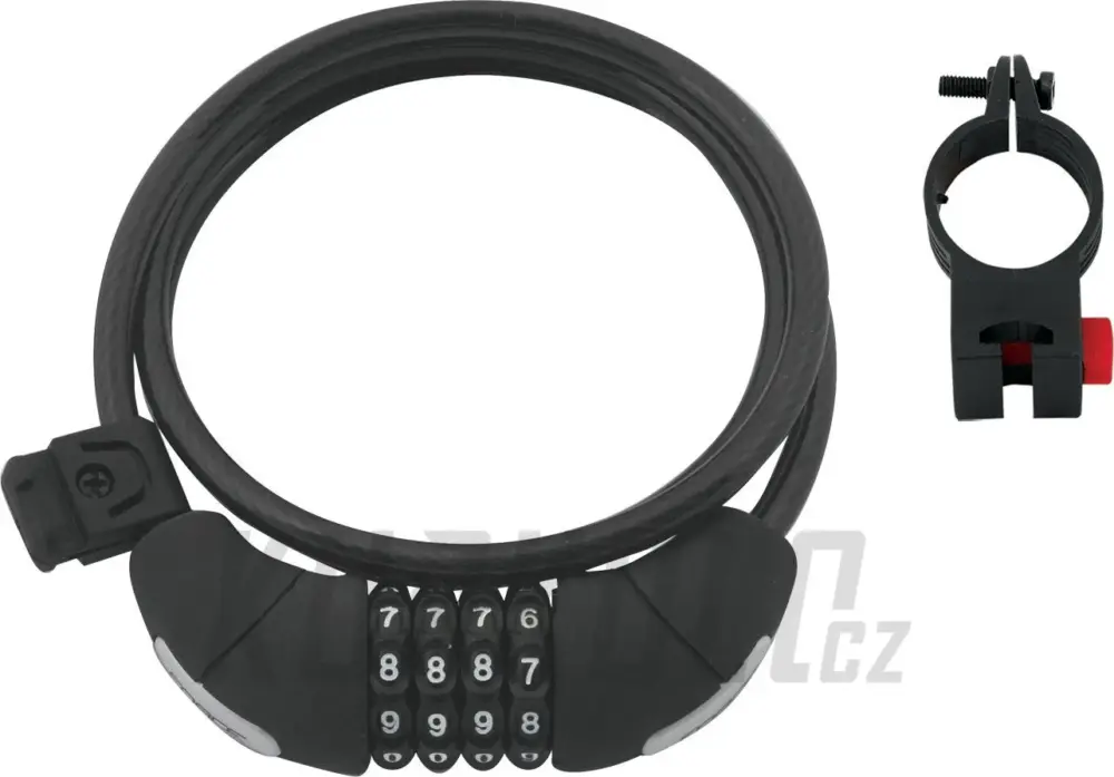 Expresní Doručení Zámek Force LUX spirálový kódový 120cm/8mm + držák