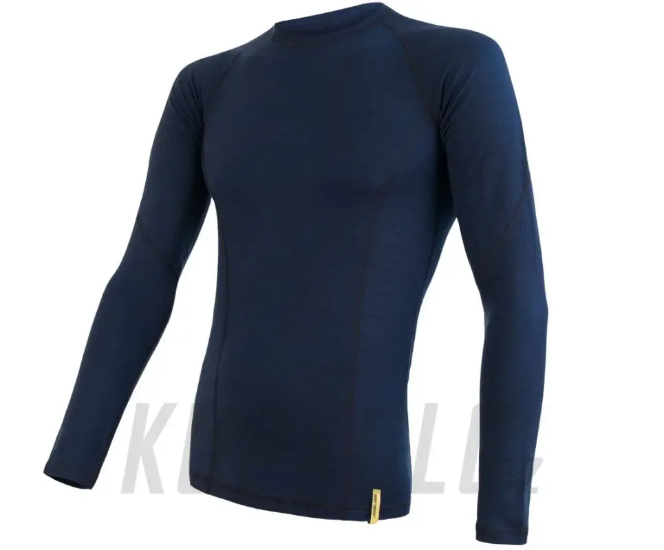Pánské triko Sensor Double Face Merino Wool, dlouhý rukáv, deep blue Aktuální