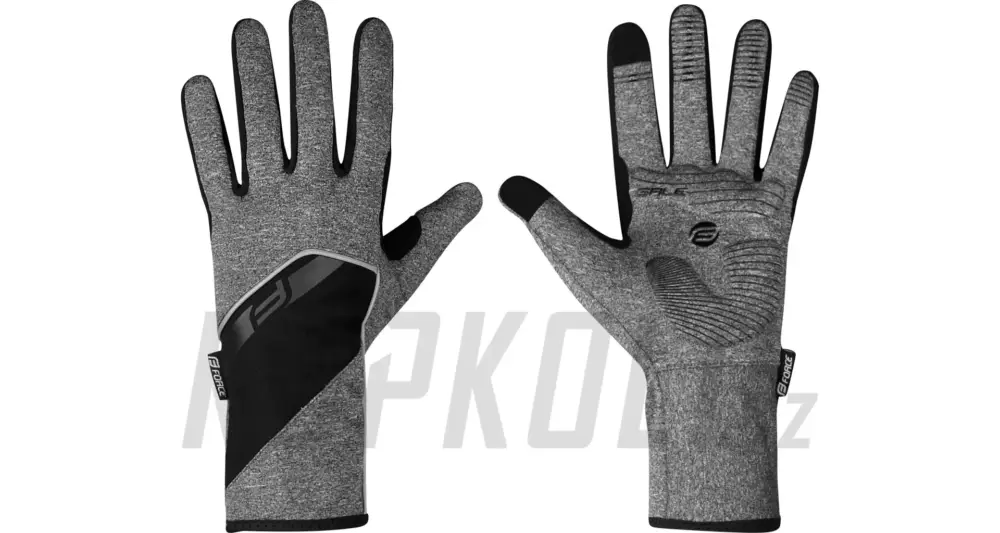 Výprodej Rukavice Force Gale Softshell, jaro-podzim šedé