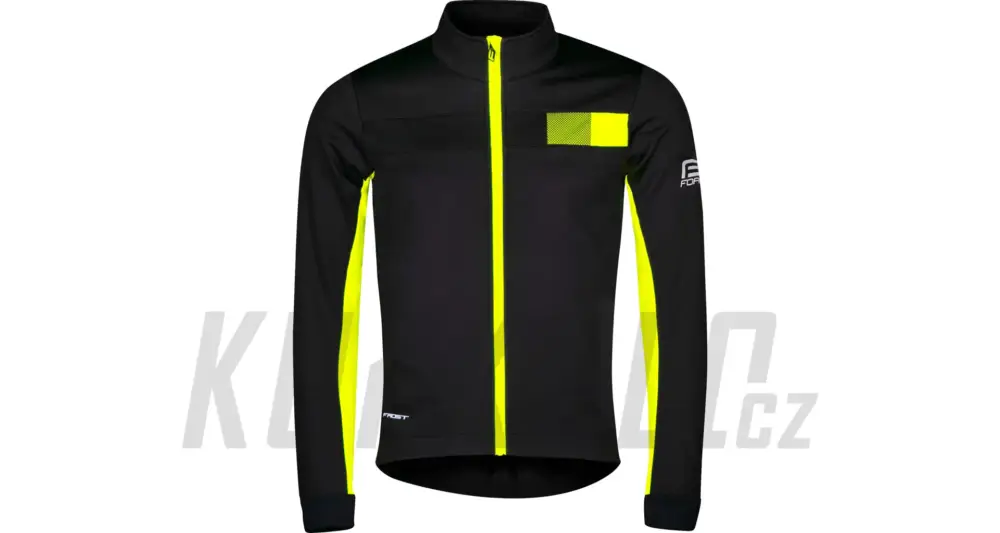 Zimní bunda Force Frost softshell pánská, černo-fluo Výprodej