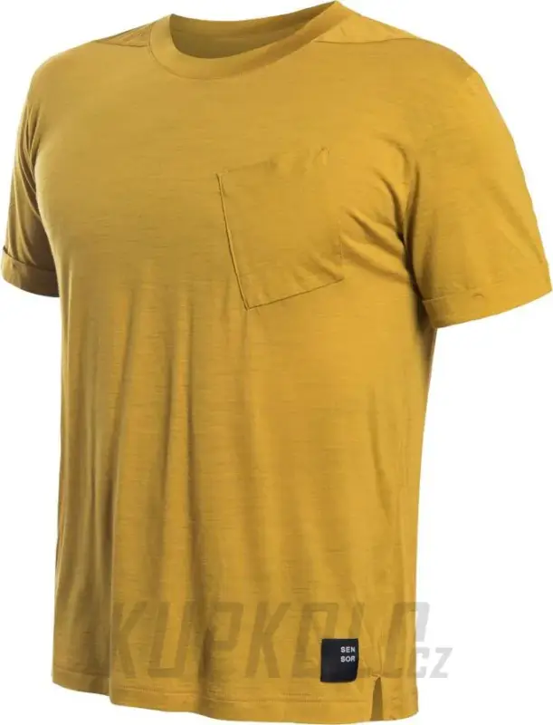 Nová Kolekce Sensor Merino AIR Traveller pánské triko kr. rukáv, mustard
