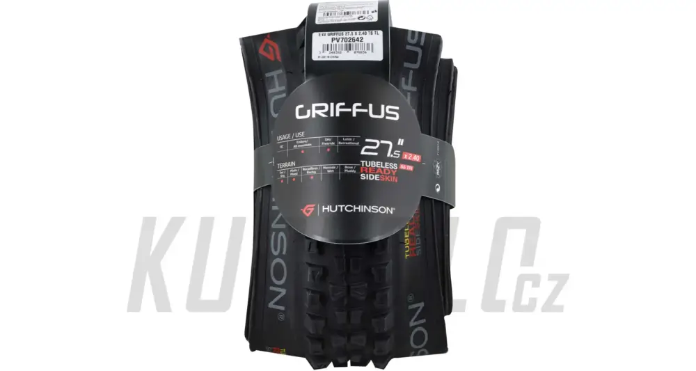 27,5" Plášť HUTCHINSON GRIFFUS 27,5x2,40 TLR kevlar, černý Vrácení Zdarma