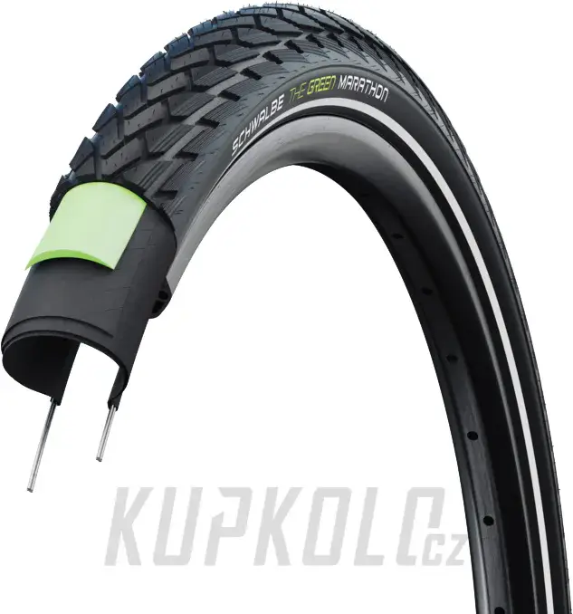 Tovární Cena Plášť Schwalbe Green Marathon, Addix Eco, Green Guard, reflexní pruh