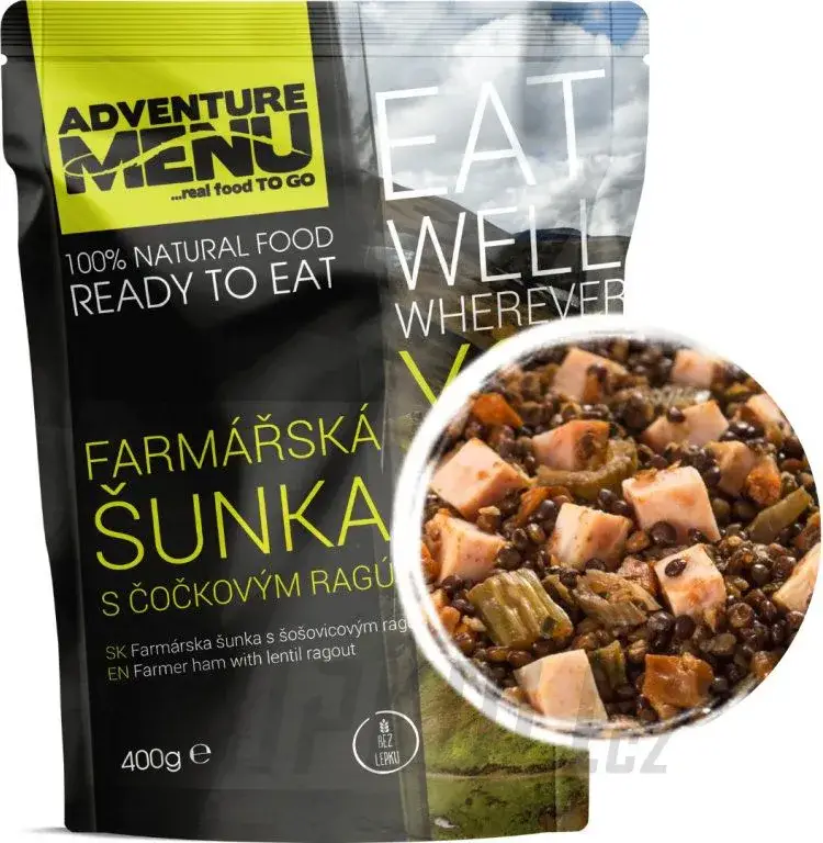 AdventureMenu Farmářská šunka s čočkovým ragú Objednat Nyní