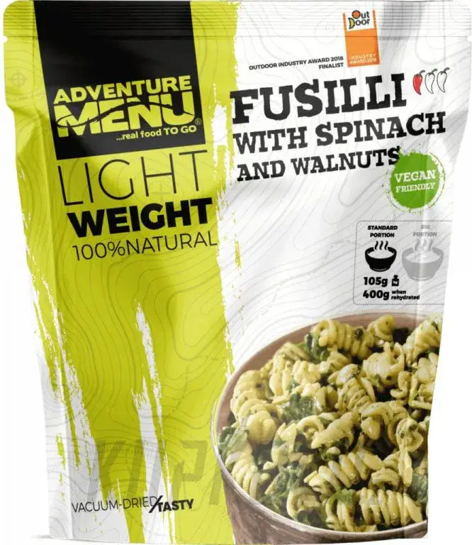 AdventureMenu Fusilli se špenátem a vlašskými ořechy Dokud Zásoby Vydrží