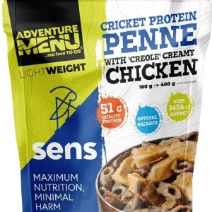 AdventureMenu Cvrččí proteinové penne s kuřecím masem v kreolské krémové omáčce Originální