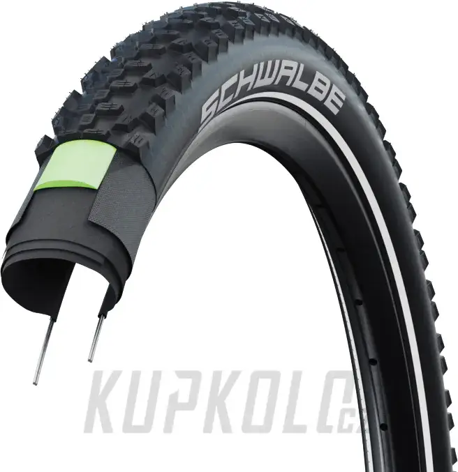 Rychlé Dodání 29" Plášť MTB Schwalbe Smart Sam Plus DD Green Guard Addix performance, drát, reflexní pruh