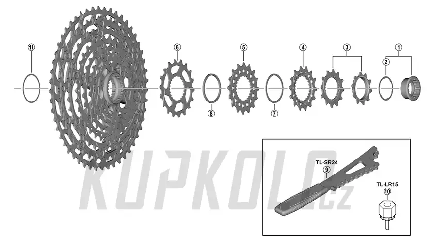 Expresní Doručení Náhradní pastorek kazety Shimano XT 12s CS-M8100, CS-M9100, CS-M7100, CS-M6100