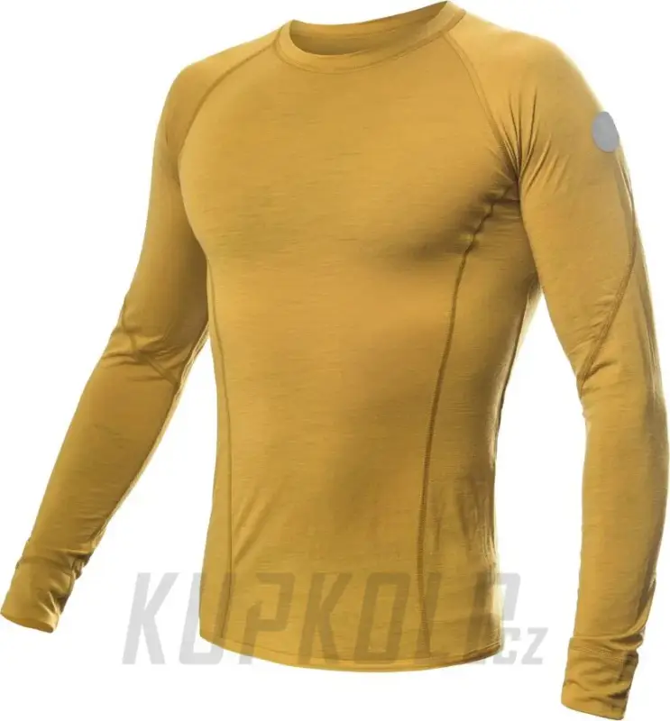 Pánské triko Sensor Merino Air, dlouhý rukáv, mustard Rychlé Dodání