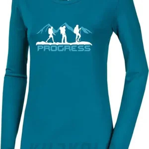 Progress SONJA "TRACK LADY" dámské triko s bambusem, dlouhý rukáv, petrol Levný