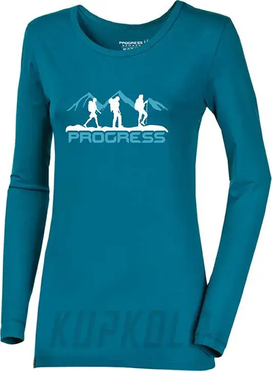 Progress SONJA "TRACK LADY" dámské triko s bambusem, dlouhý rukáv, petrol Levný