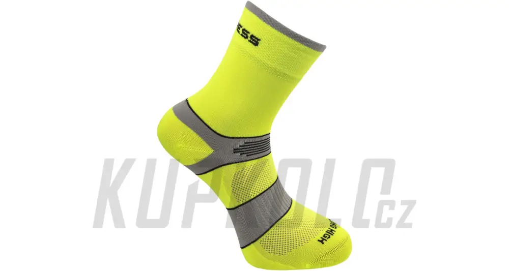 Cenová Bomba Progress Cycling High Sox cyklistické ponožky, žlutá/šedá