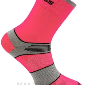 Nová Kolekce Progress Cycling High Sox cyklistické ponožky, neon růžová/šedá