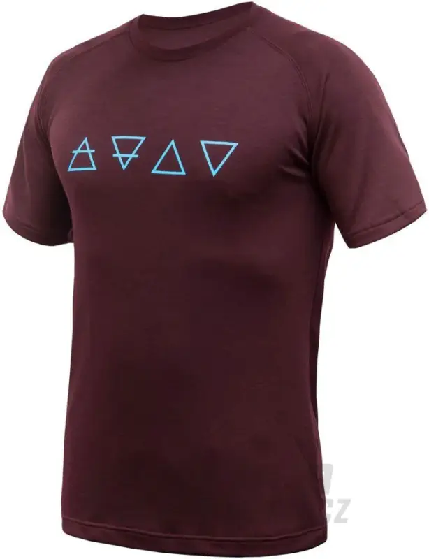 Pánské triko Sensor Merino BLEND ELEMENTS, krátký rukáv, port red Přímo Od Výrobce
