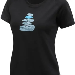 Zlevněný Dánské triko Sensor Merino BLEND STONE, krátký rukáv, černá