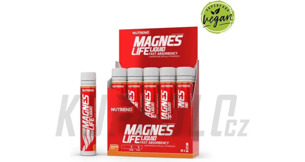 Nutrend MAGNESLIFE- magnesium pro snížení únavy a vyčerpání, 10x25ml, pomeranč Autentický