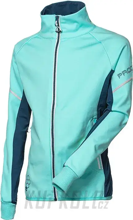 Progress COOLIO Jacket dětská softshellová bunda, mint/tm.modrá Sleva