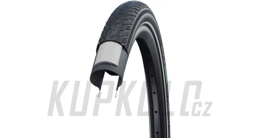 Omezená Nabídka Plášť Schwalbe Road Cruiser Plus, Puncture Guard Green, černá+reflexní pruh