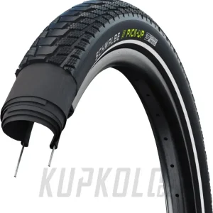 27,5" Plášť Schwalbe Pick Up, Super Defense, Addix E, pro elektrokola, černá + reflexní pruh Nejlepší Volba