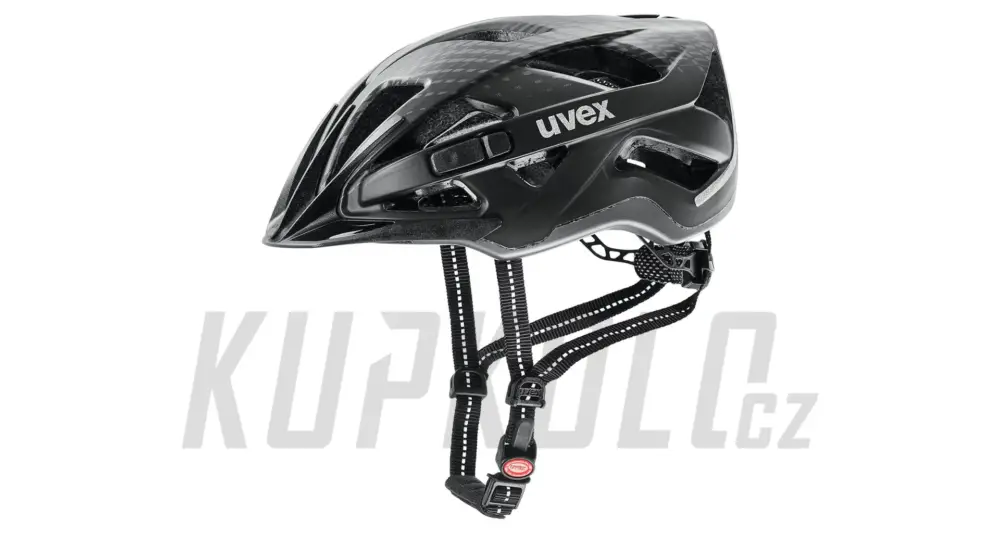 Nízká Cena Helma Uvex CITY ACTIVE, BLACK MAT, včetně blikačky