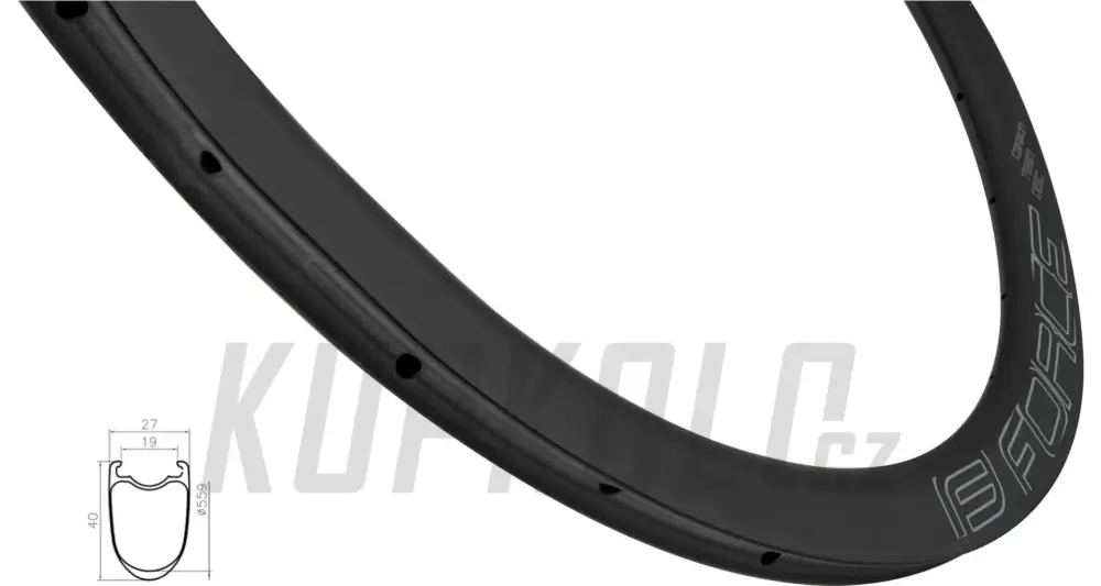 Bezpečná Platba Silniční ráfek Force Karbon disc, 40mm, plášťový