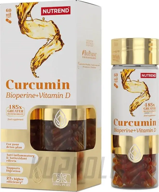 Nutrend Curcumin+Bioperine+Vitamin D podpora detoxikace a imunity, 60 kapslí Nejlepší Cena